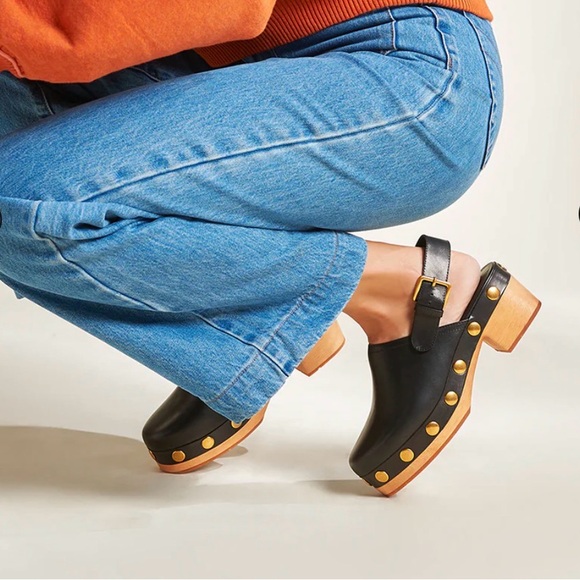 Charlotte Stone Pink Leather Mules with Gold Accents - Picture 13 of 16